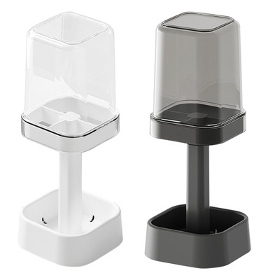 Toothbrush Holders With Cup for Bathroom Covered Toothpaste Stand Keep Dry Clean