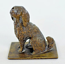 ANTIQUE BRONZE COCKER SPANIEL DOG SCULPTURE FIGURE 6cm