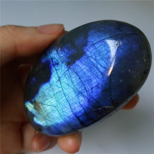 AAA 95.8G Natural Blue Rainbow Labradorite Crystal Healing Madagascar YK27 - Picture 5 of 12