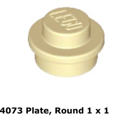 Lego 2x Tan Plate, Round 1 x 1 AT-TE 4482