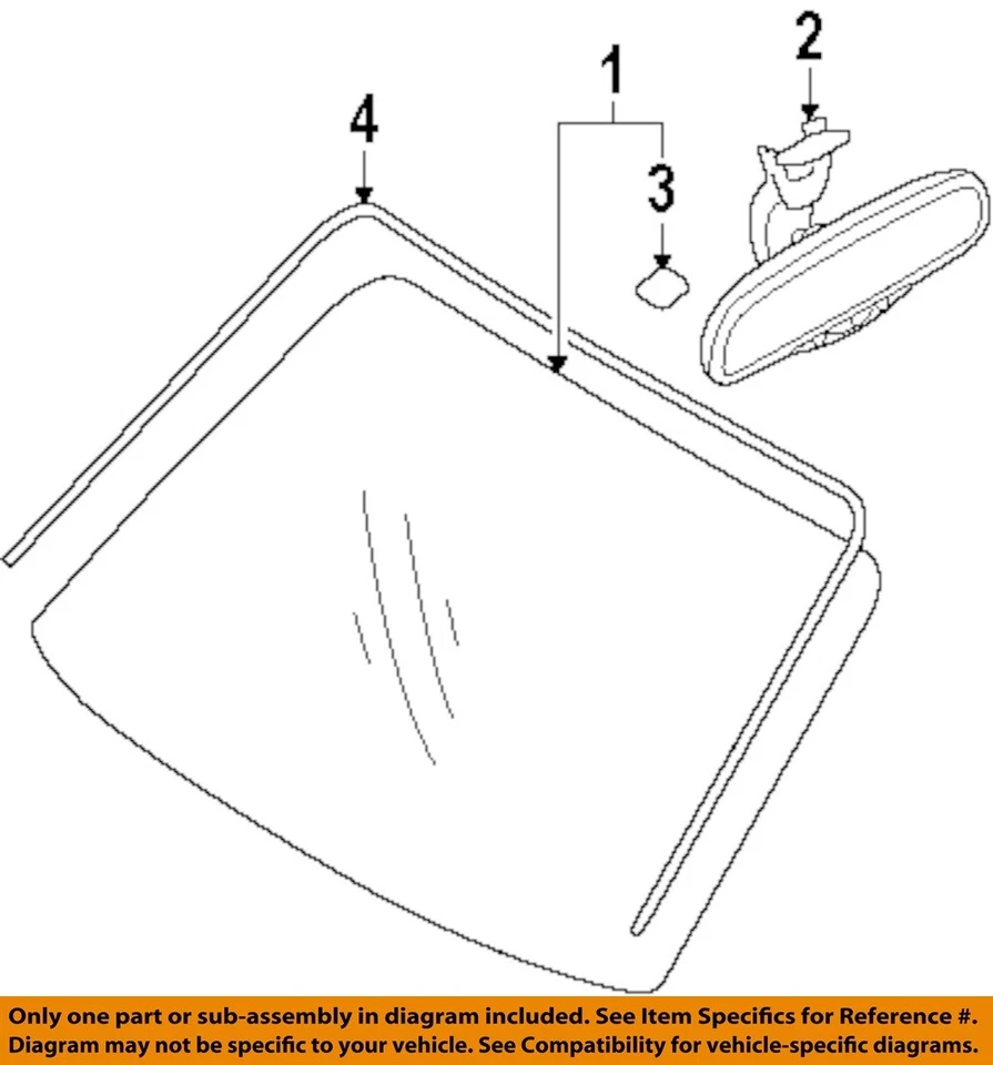 Used Front Center Interior Rear View Mirror fits: 2008 Kia Sorento w/o automatic - Image 3 of 4