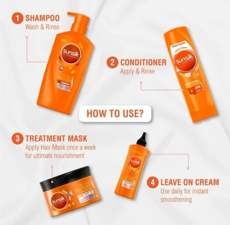 6 Bottle : SUNSILK Leave On Smoothing Cream / Damage Reconstruction Repair(40ml) - Image 3 of 4