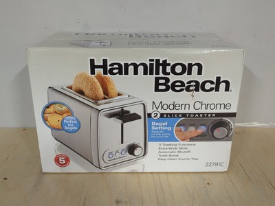 Hamilton Beach Extra Wide 2-Slice Toaster  HMB22791C Chrome NEW Open Box Bagel