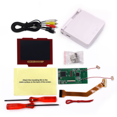 Drop in IPS LCD TV OUT Mod Full 3.0 Inch Screen Kit For Game Boy GBA SP-Red Lens