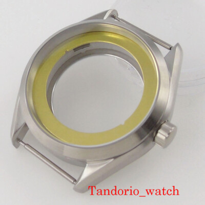 Tandorio Brushed Polished 41mm Watch Case For NH34 NH35 NH36 MIYOTA 8215 ETA2836