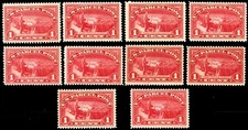 Q1, Mint VF NH WHOLESALE GROUP OF Ten Parcel Post Stamps CV $120 - Stuart Katz