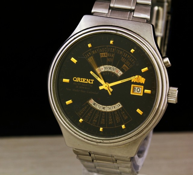Vintage Orient Multicalendar Automatic men's wrist watch Japan Cal.46943 | eBay