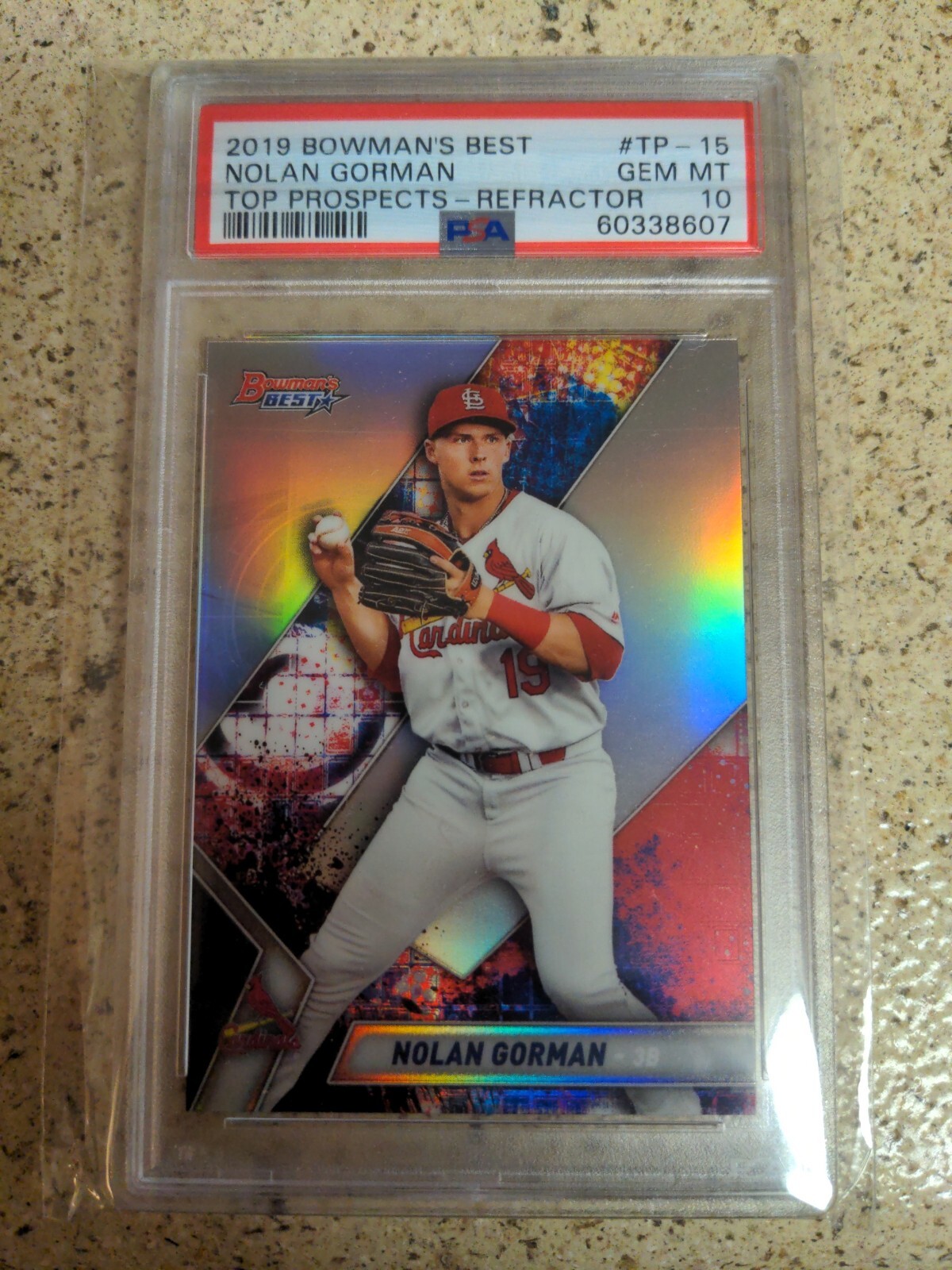 PSA 10 Nolan Gorman ROOKIE REFRACTOR 💎 2019 Bowman's Best #TP-15