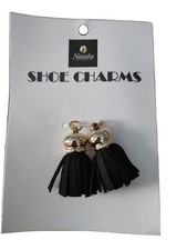 Natasha Accessories LTD Black/Gold Tassel Shoe Charms