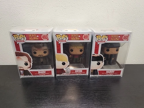 Home Alone Funko POP Set Kevin Harry Marv W/ protectors 491 492 493