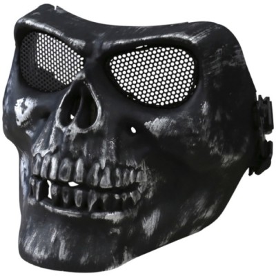 HALF FACE SKULL MASKE HARTSCHALE SCHUTZSCHILD AIRSOFT PAINTBALLING HALLOWEEN