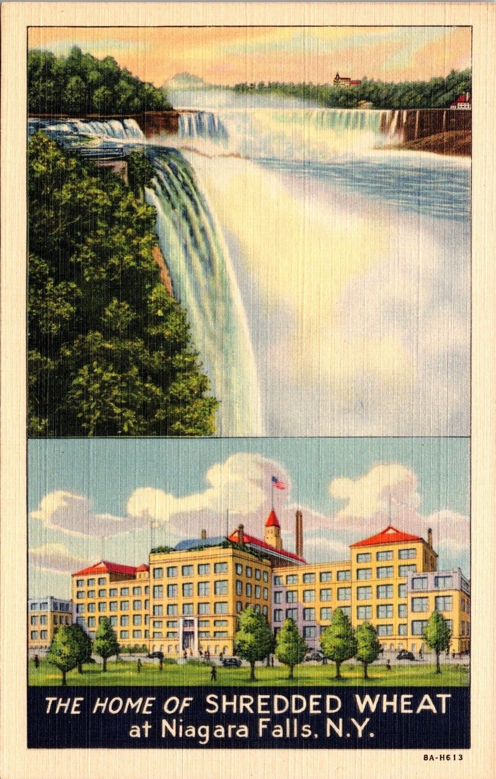 The Home of Shredded Wheat Cereal Factory Niagara Falls NY Postcard