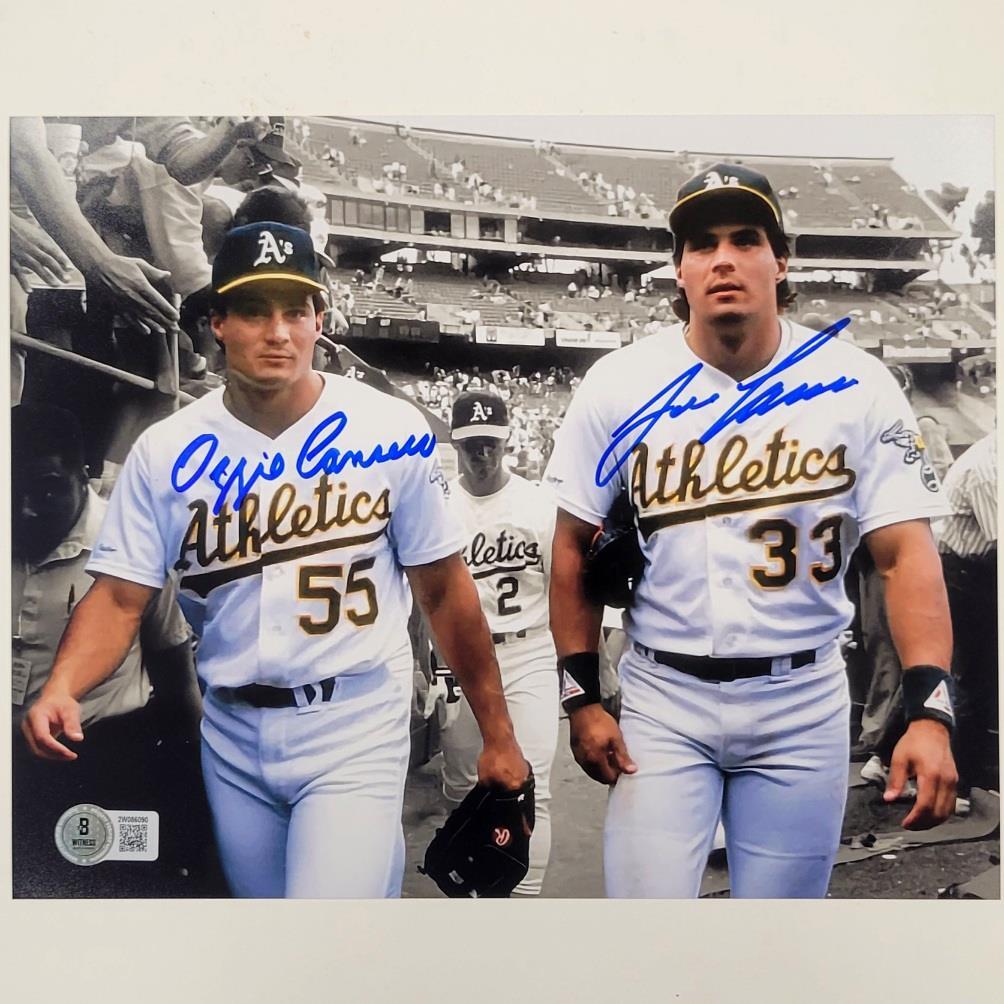 Jose Canseco Autographed Signed & Ozzie Canseco Oakland A's 8X10 Photo Autograph Beckett Beckett 