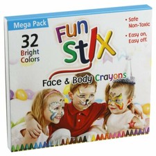 Dress Up America 32 Color Safe and Non-Toxic Face and Body Paint Crayons