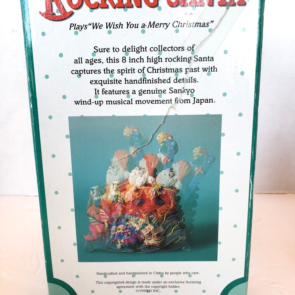 Vtg Musical Rocking Chair Santa Claus Music Box Animated Christmas ...