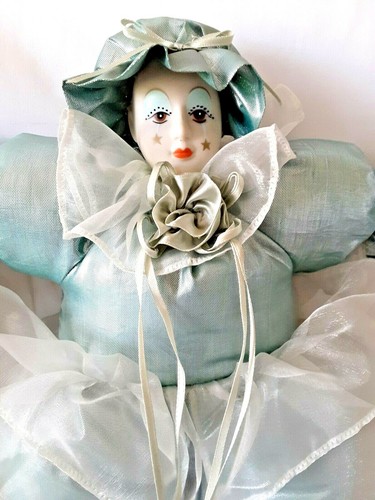 Vtg Lot of 2 Collector's Ed Mardi Gras Renaissance Jester Plush 16" Clown Dolls - Picture 5 of 10