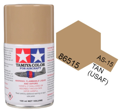 Tamiya 86515 AS-15 Tan (USAF) Aircraft Lacquer Spray Paint 100ml - US