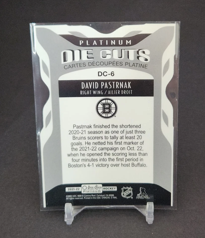 2021-22 O-pee-chee Platinum David Pastrnak Diecut #DC-6 - Image 2 of 2