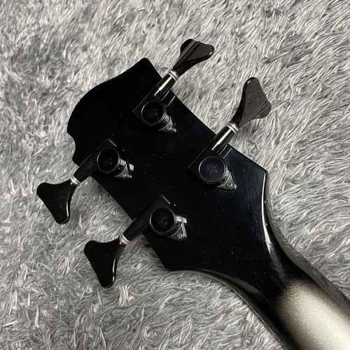 Burny WSB-80EV Silver 1990s GOTOH Pegs Electric Bass Guitar Used From Japan - Picture 7 of 8
