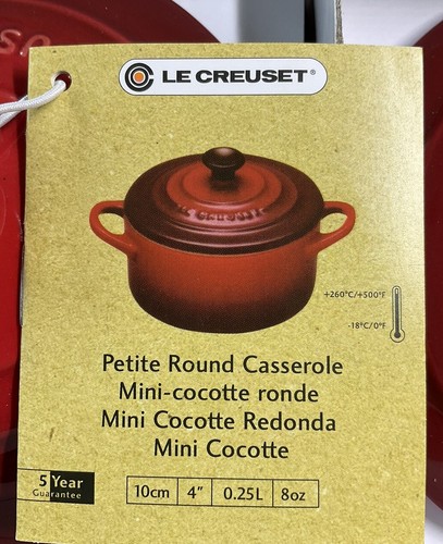 Set of 4 Le Creuset 8 Oz Petite Round Casseroles 4" Mini Cocottes - Picture 6 of 6
