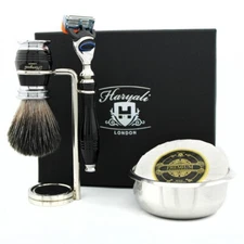 Complete 5Pcs Shaving Set 5 Edge Safety Razor, Synthetic Shaving Brush Men Gift