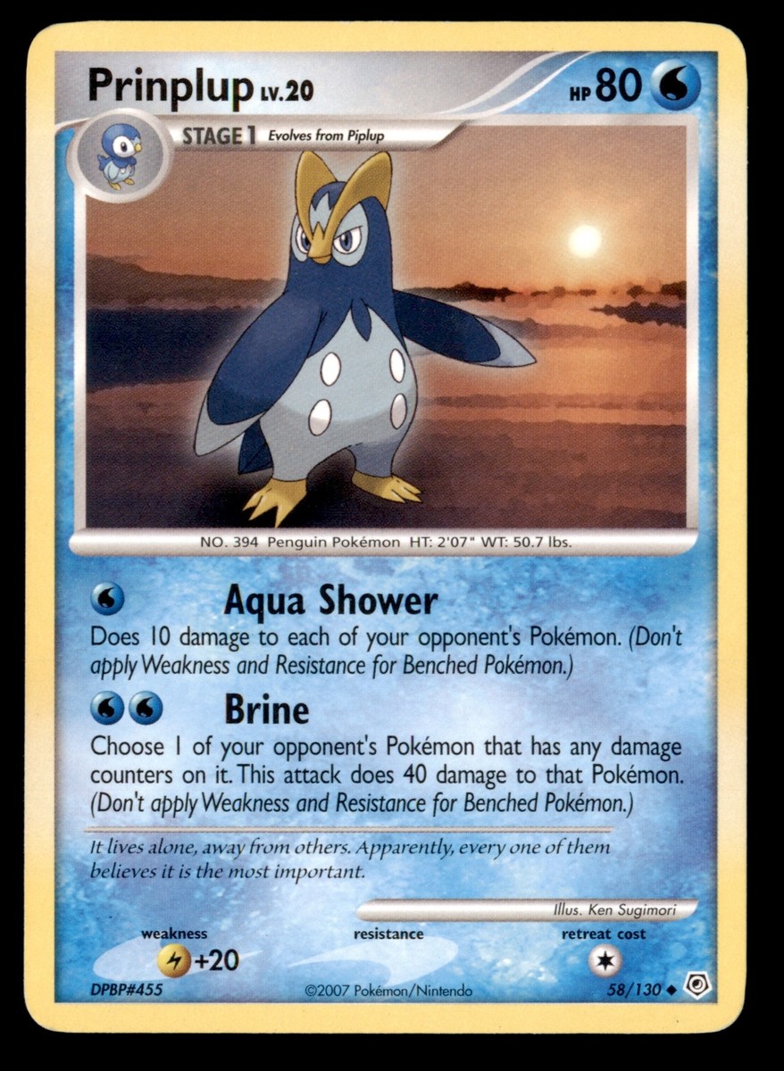 Pokemon Card Prinplup LV.20 Diamond & Pearl 58/130 EXCELLENT