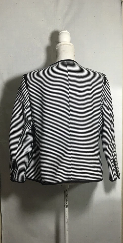 Chaqueta Mujer Talbots Blazer Negro Blanco Puntas Foto 3 de 4