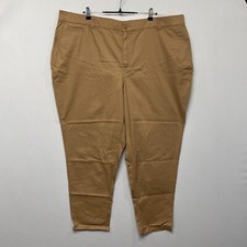 NWT Lane Bryant Women Chino Mid Rise Pants Size 26 Beige Cotton Blend M229 -8