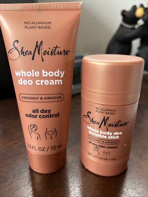 Shea Moisture Whole Body Deo Cream Invisible Stick & cream lot of 2