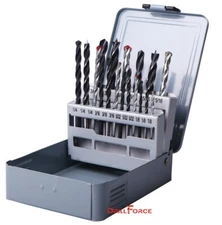 18pc Drill Bits Set HSS Wood Metal Masonry Assortment Combination Bit Tools DIY
