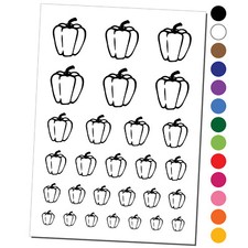 Sweet Bell Pepper Temporary Tattoo Water Resistant Fake Body Art Set Collection