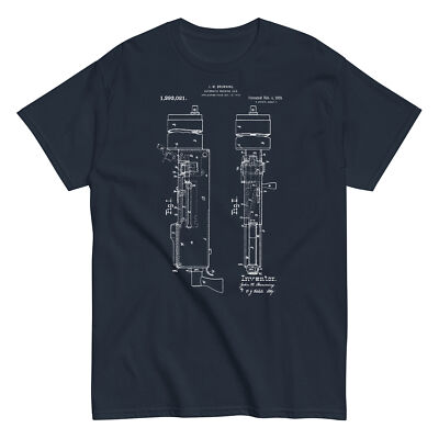 1919 Automatic Machine Gun Patent Vintage Firearm Blueprint T-Shirt