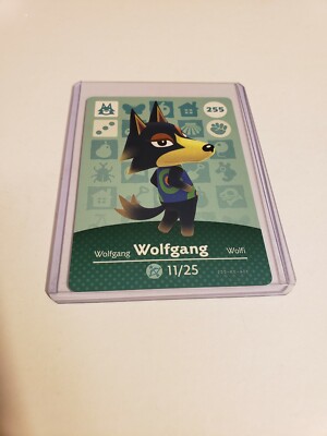 Wolfgang # 255 Animal Crossing Amiibo Card AUTHENTIC Series 3 NEW NEVER SCANNED