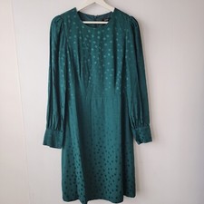 j crew ar646 womens shift dress size 4T in jacquard floral dot wide cuffs