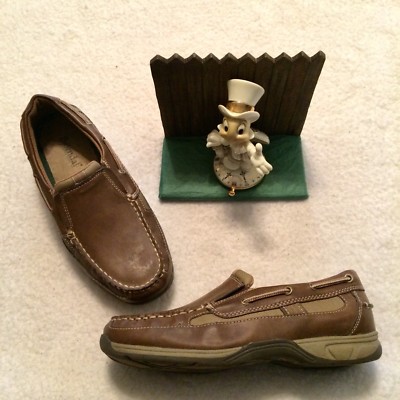 Brown Leather BJORNDAL Boys Mens Top Sider Style Loafers Boat Shoes M  Breeze