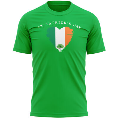 St Patricks Day Irland Herz Herren T-Shirt Shirt Country Him Flagge Feier...