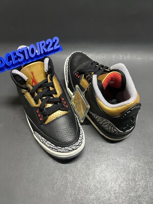 W NIKE AIR JORDAN 3 RETRO [CK9246 067] BLACK CEMENT GOLD SZ 6.5