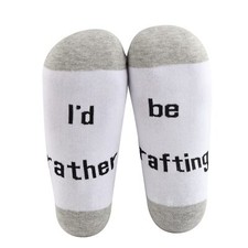 2 Pairs I'd Rather be Crafting Socks Crafty Gifts for Women Funny Crafting Gi...