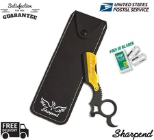 BLACK & GOLD COMBINATION Stainless Steel Barber Straight Edge Razor Rasoir 
