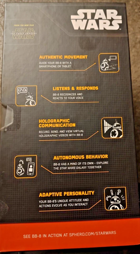 Sphero Star Wars BB-8 App Enabled Droid weiß orange TOP Zustand fast neu - Bild 2 von 2