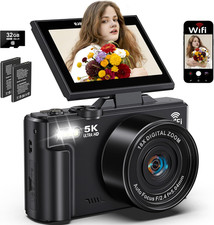 5K Digital Camera for Photography, 75MP Wifi Vlogging Camera for Youtube with 3"