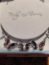 Ruby And Emma Butterfly Trio w/ 9 Total CZ's Sterling Silver Children's Bracelet