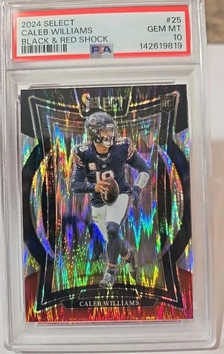 2024 CALEB WILLIAMS BLACK AND RED SHOCK BEARS PANINI SELECT PSA 10 GEM MINT #25
