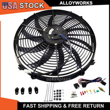 16 12v Slim Thin Fan Push Pull Radiator Cooling Electric Radiator Fan