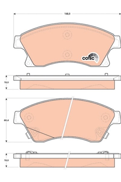 1X Trw GDB1843 Bremsbelagsatz Scheibenbremse FüR Opel Vauxhall Chevrolet Holden-image