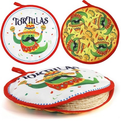 3 Pack Tortilla Warmer Pouch, 12'' Insulated Cloth Taco Warmer Holder, Keeps W...