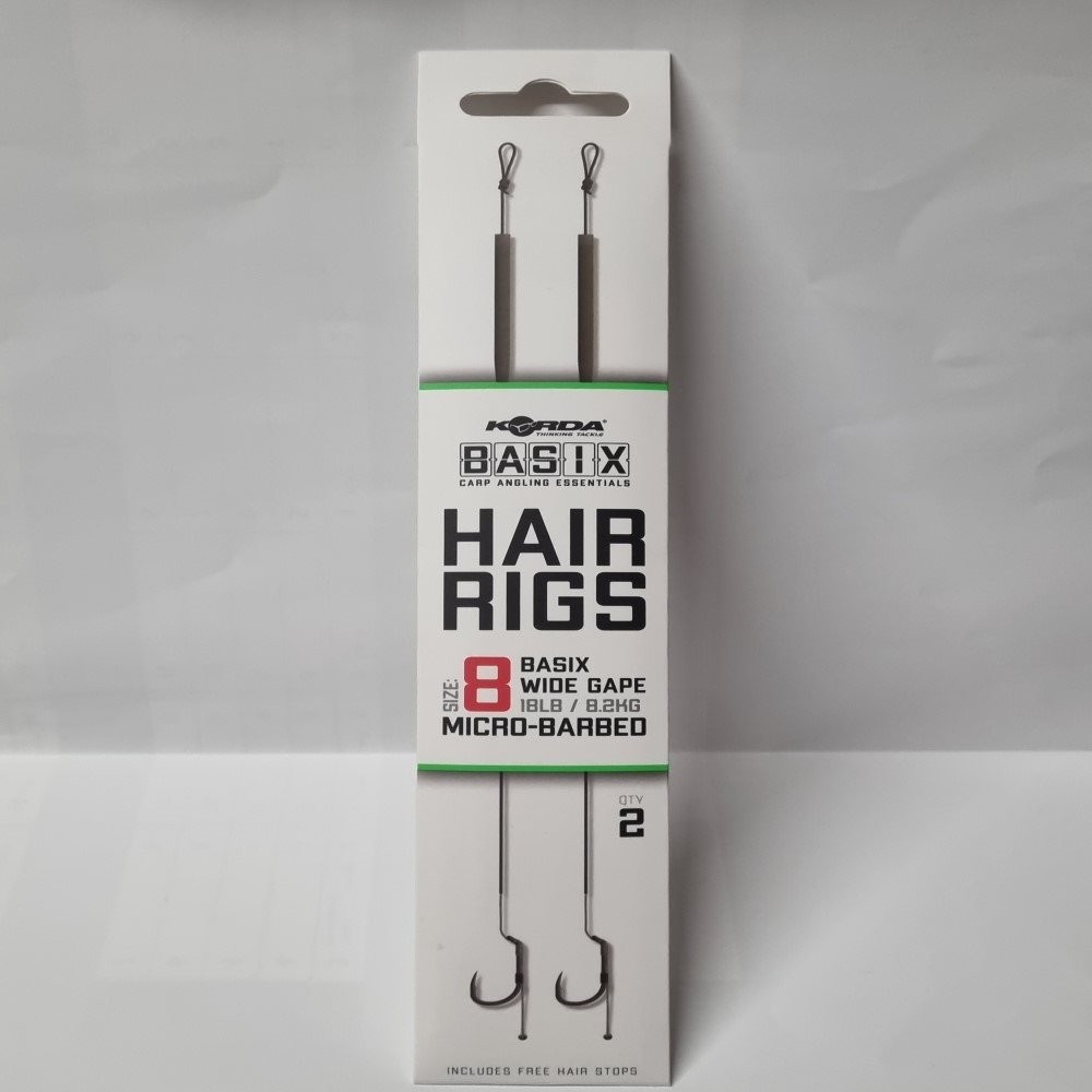 Korda Basix Hair Rig Wide Gape M-Barbed Size 8