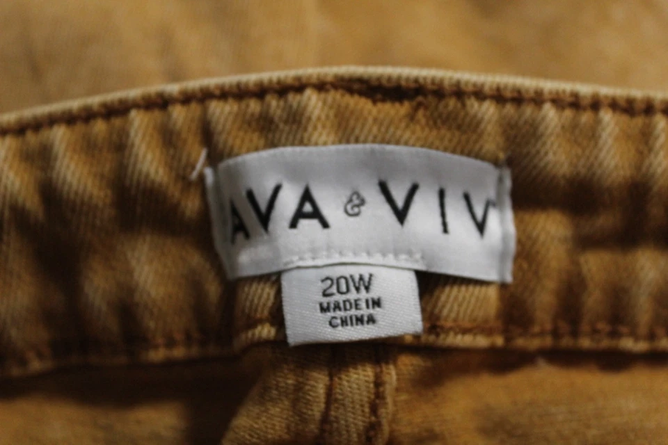 女式大码中腰牛仔裤 Ava & Viv Rust 尺寸 20W — 第 3/4 张图片