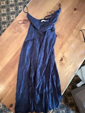ASTR The Label Navy Blue Strappy Sleeveless V-Neck Maxi Dress Animal Print S