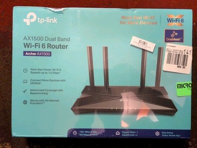 TP-LINK Archer AX1500 1.5 Gbps Wi-Fi 6 Dual-Band Wireless Router
